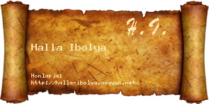 Halla Ibolya névjegykártya
