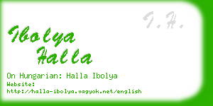 ibolya halla business card